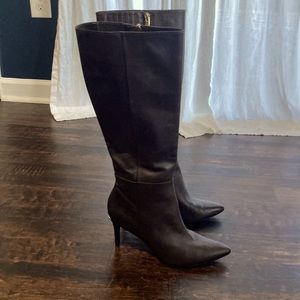 Calvin Klein knee high brown leather boots